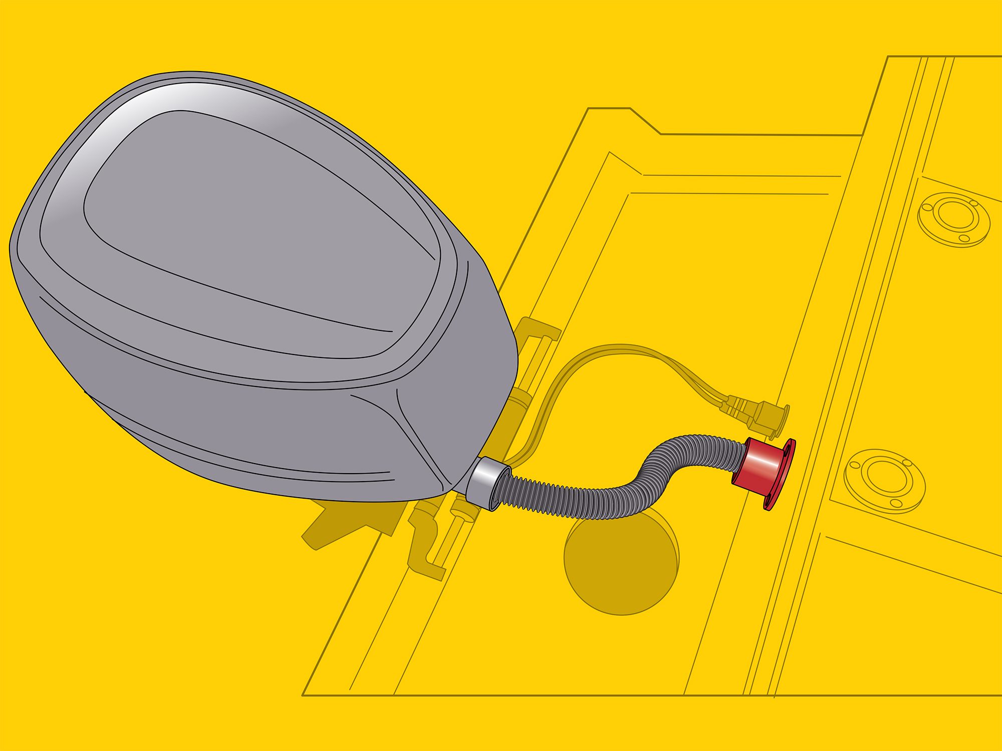Installing an outboard motor rigging tube